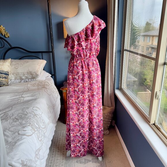 Liberty of London for Target Floral Pink and Purple One Shoulder Dress - Picture 5 of 12